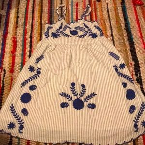 Blue and white dress